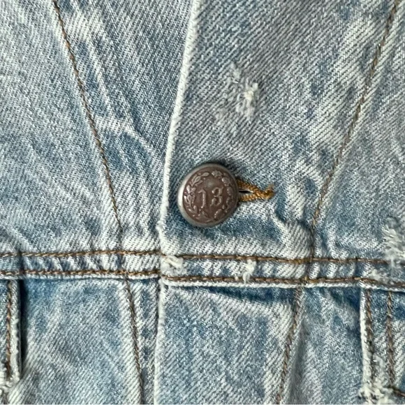 R13 Denim Jackie Trucker 1/2 Sleeve Jacket Sz S - Picture 7 of 10